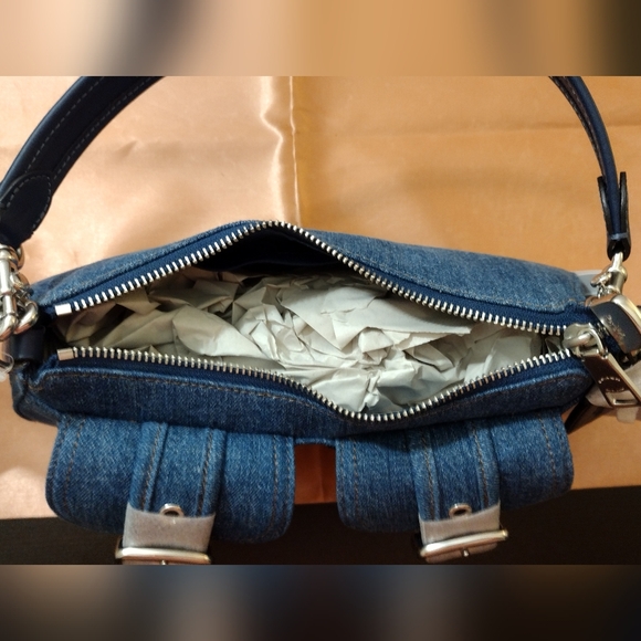 Coach Ashton denim crossbody bag Indigo Silver CAK44 - Picture 11 of 15